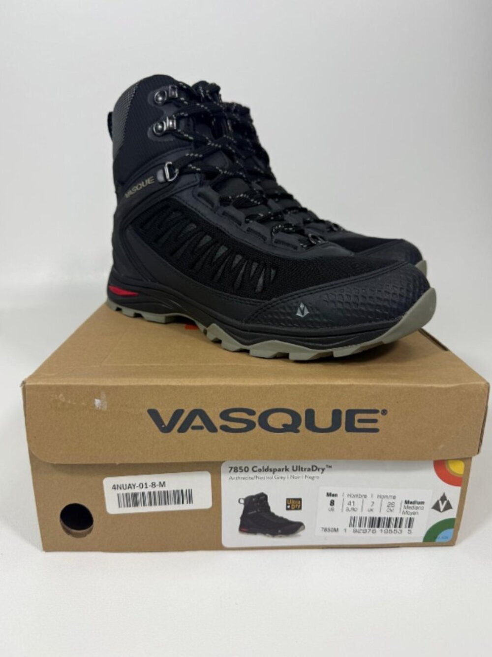 Vasque Coldspark UltraDry Hiking Boot - Men's Anthracite/ Natural Grey 8 Medium